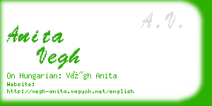 anita vegh business card